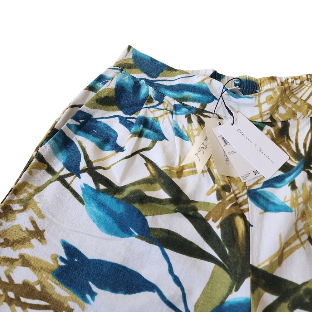 Chelsea & Theodore Tropical Wide Leg Pants Sz 6 NWT - Picture 3 of 9